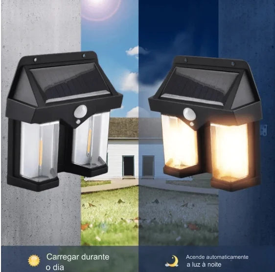 Luminária LED energia SOLAR À Prova D'água Com Sensor De Presença e Movimento