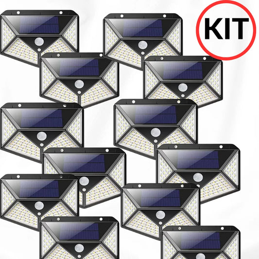 KIT Luminária LED com Energia Solar e Sensor de Presença